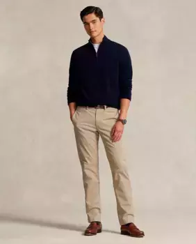 Мужские брюки-чиносы прямого кроя с эластичной резинкой Polo Ralph Lauren, бежевый