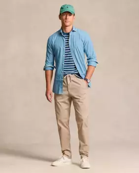 Мужские брюки-чиносы узкого кроя Prepster Polo Ralph Lauren, бежевый