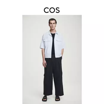 Мужские брюки Cos из смесового хлопка и льна, черный