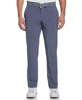 Мужские брюки для гольфа без защипов с плоской передней частью в мелкую клетку PGA TOUR, мульти