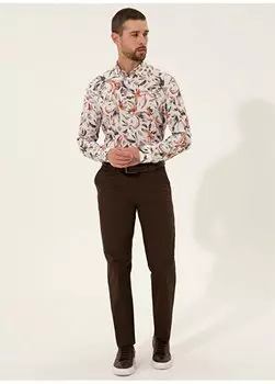 Мужские брюки Dobby Brown стандартного кроя Sydney с нормальной талией Pierre Cardin, коричневый