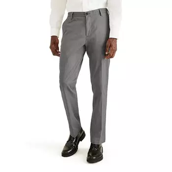 Мужские брюки Dockers Stretch Easy цвета хаки прямого кроя с плоской передней частью, цвет Charcoal Heather