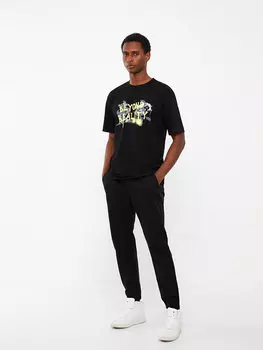 Мужские брюки-джоггеры из габардина приталенного кроя LCW Casual, черный