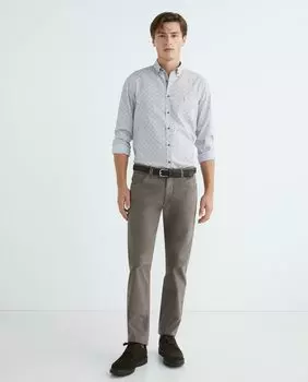 Мужские брюки из денима микротрикотажа Florentino, темно коричневый