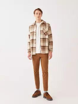 Мужские брюки из габардина приталенного кроя LCW Casual, бафф