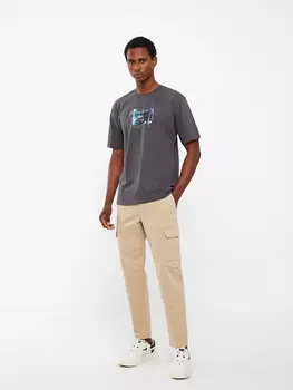 Мужские брюки из габардина приталенного кроя LCW Casual, бежевый