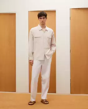 Мужские брюки из льна и хлопка Green Coast, кремово-белый