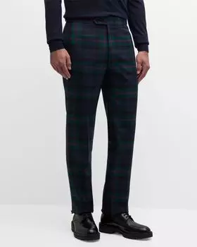 Мужские брюки James в разноцветную клетку Paul Stuart, цвет Green And Plum