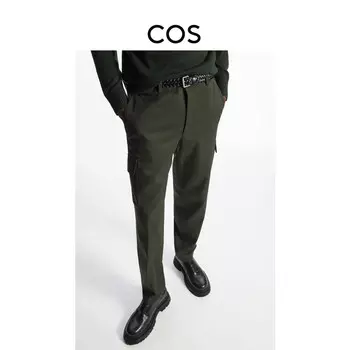 Мужские брюки-карго Cos из смесовой шерсти, хаки/зеленый