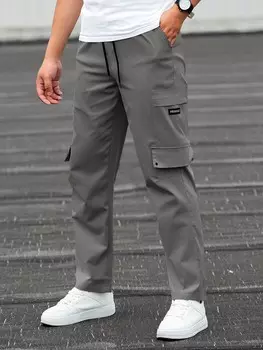 Мужские брюки-карго Homme с кулиской на талии и наклонным карманом Manfinity, темно-серый