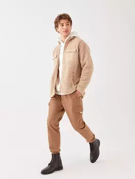 Мужские брюки карго из габардина Standard Mold LCW Casual, светло-коричневый