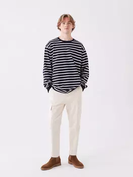 Мужские брюки карго из габардина Standard Mold LCW Casual, светло-бежевый