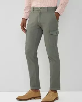 Мужские брюки-карго приталенного кроя из парусиновой ткани Hackett, светло-коричневый