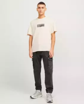 Мужские брюки-карго с боковыми карманами Jack & Jones, черный