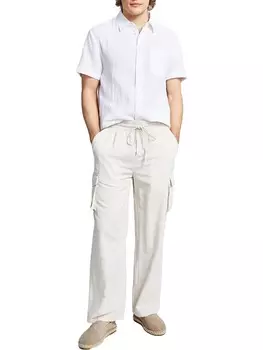 Мужские брюки-карго с высокой посадкой и завязками на подоле And Now This, белый