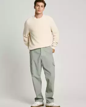 Мужские брюки-карго стандартного кроя, окрашенные в готовом виде Pepe Jeans, светло-зеленый