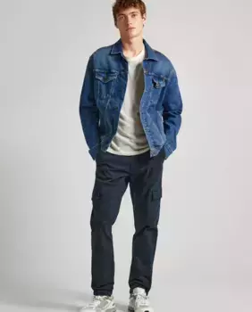 Мужские брюки-карго узкого кроя темно-синего цвета Pepe Jeans, темно-синий