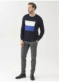 Мужские брюки комфортного кроя с нормальной талией антрацитового цвета 4B1600000003 Beymen Business, антрацитовый