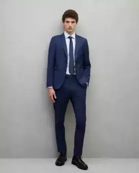 Мужские брюки костюма «гусиная лапка» Easy Wear, тёмно-синий