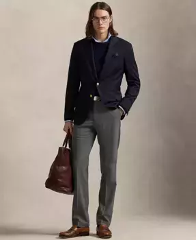 Мужские брюки Manhasset прямого кроя с эластичной тканью Polo Ralph Lauren, серый