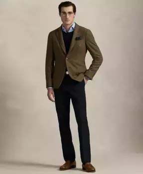 Мужские брюки Manhasset прямого кроя с эластичной тканью Polo Ralph Lauren, синий