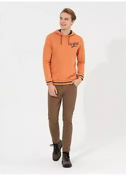 Мужские брюки морковно-горчичного цвета с нормальной талией и нормальной талией BORMAN U.S. Polo Assn.