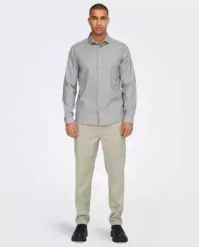 Мужские брюки плиссе зауженного кроя Only & Sons, бежевый