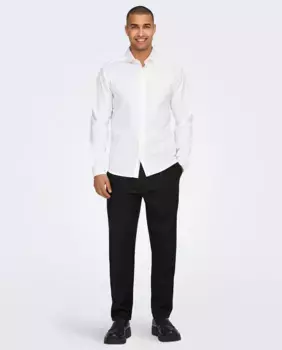 Мужские брюки плиссе зауженного кроя Only & Sons, черный