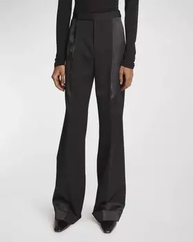 Мужские брюки прямого кроя Grain De Poudre Saint Laurent, цвет Nero