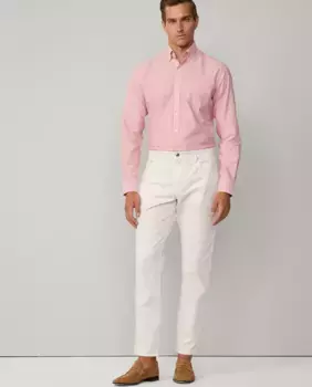 Мужские брюки прямого кроя с пятью карманами из саржевого полотна Hackett, белый