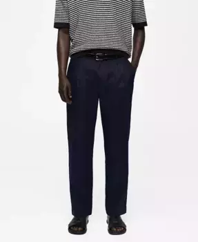 Мужские брюки Relaxed Fit MANGO, синий