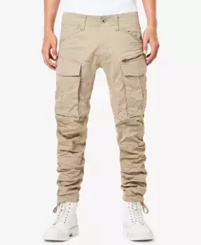 Мужские брюки Rovic Zip 3D Straight Tapered Cargo G-Star Raw, коричневый/бежевый