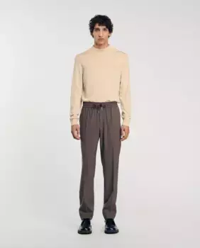 Мужские брюки с эластичной резинкой на талии Sandro, коричневый