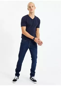 Мужские брюки с нормальной талией и тонкими штанинами темно-синие ДЖИНСЫ The Crow, темно-синий