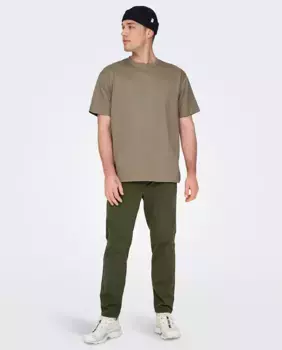 Мужские брюки с регулируемым эластичным поясом с кулиской Only & Sons, зеленый