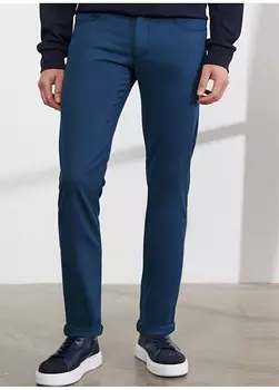 Мужские брюки s с нормальной талией, комфортной посадкой, серо-синие Altnyldz Classic