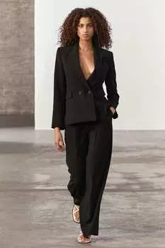Мужские брюки с застронками ZARA, черный