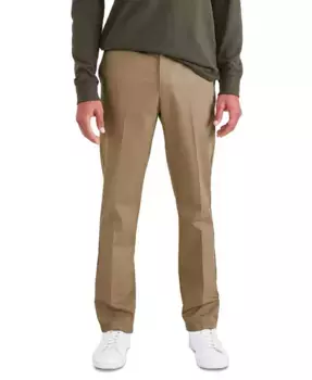 Мужские брюки Signature Slim Fit Iron Free Khaki с защитой от пятен Dockers, коричневый/бежевый