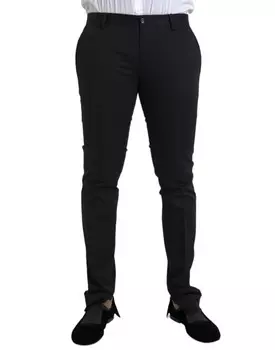 Мужские брюки-скинни Dolce & Gabbana из хлопка стрейч, черный