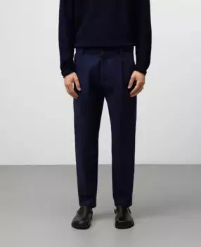 Мужские брюки со стрелками из хлопка Adolfo Dominguez, темно-синий