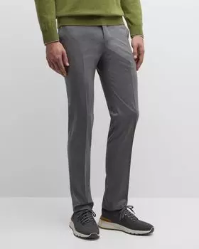 Мужские брюки стандартного кроя из твила Kiton, цвет Dark Gray