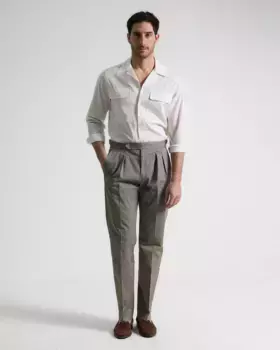 Мужские брюки свободного кроя с высокой посадкой зеленого цвета PuroEgo, зеленый