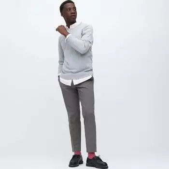 Мужские брюки Uniqlo Airsense Ultra Light Wool-like (короткие), светло-серый