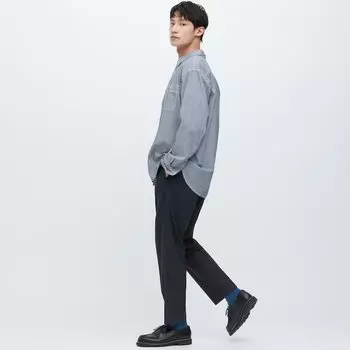 Мужские брюки Uniqlo Smart Ankle Length Trousers, тёмно-синий