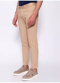 Мужские брюки узкого кроя цвета экрю с нормальной талией U.S. Polo Assn.