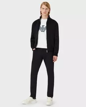 Мужские брюки узкого кроя синего цвета с пятью карманами Emporio Armani, синий