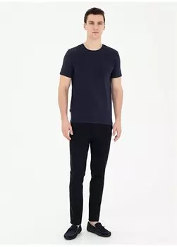 Мужские брюки узкого кроя темно-синего цвета с нормальной талией и нормальными ногами MALLOW Pierre Cardin, темно-синий