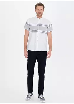 Мужские брюки узкого кроя темно-синего цвета с нормальной талией и нормальными штанинами Pierre Cardin