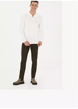 Мужские брюки узкого кроя темного цвета с нормальной талией и нормальными штанинами MICEL23K U.S. Polo Assn.