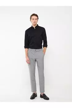 Мужские брюки узкого кроя в клетку LC Waikiki, темно-синий